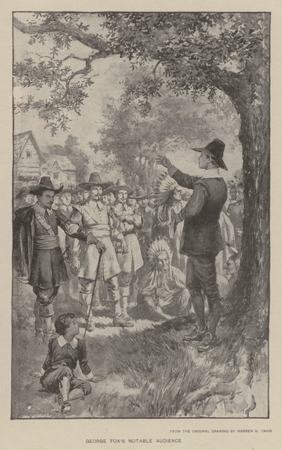 La notevole udienza di George Fox da Warren B. Davis