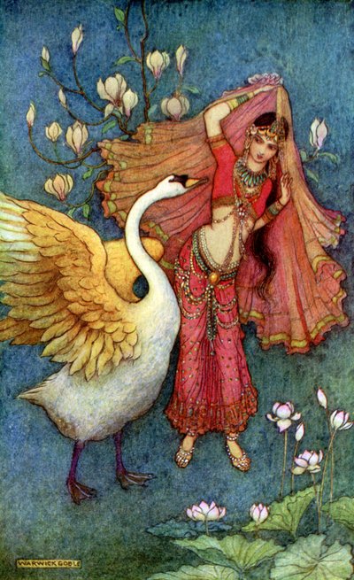 Principessa Dayamanti e il messaggero cigno da Warwick Goble