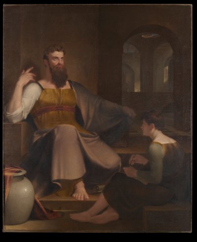Geremia detta la sua profezia della distruzione di Gerusalemme a Baruch lo scriba da Washington Allston