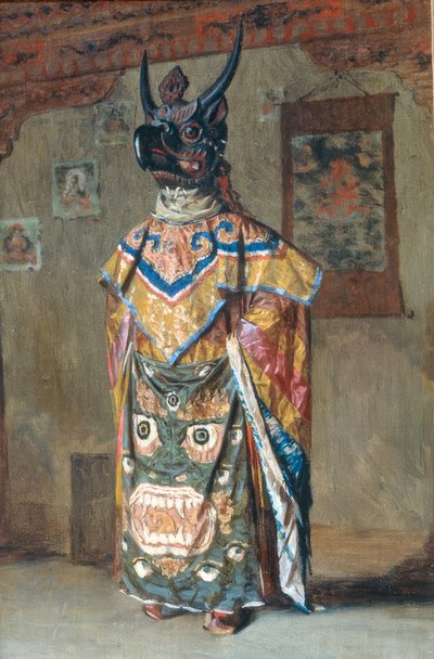 Lama in abito festivo nel monastero di Pemyonchi in Sikkim da Wassili W. Werestschagin