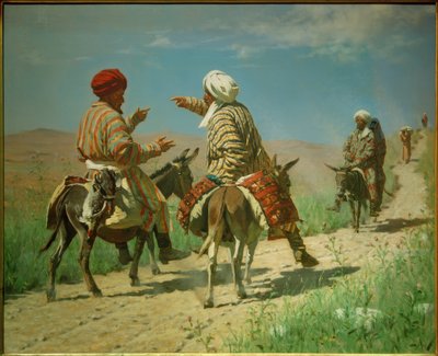 Mullah Ramin e Mullah Kerim in lite sulla strada per... da Wassili W. Werestschagin