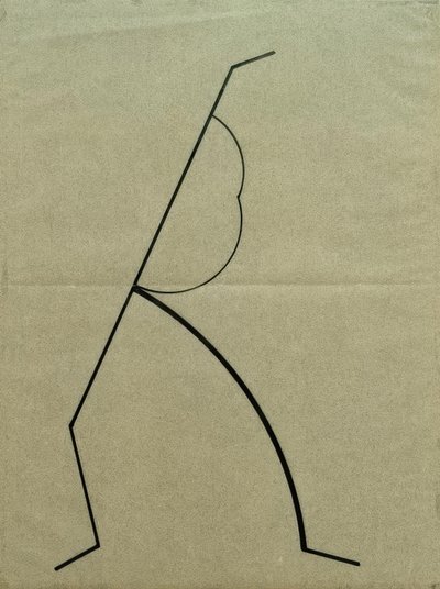 Disegno analitico da foto della danzante Palucca, Linea retta verso l