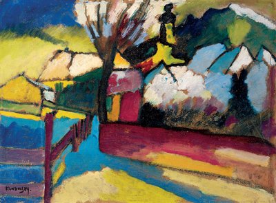 Paesaggio autunnale con albero da Wassily Kandinsky