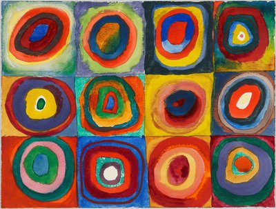 Studio di colore. Quadrati con cerchi concentrici, 1913 da Wassily Kandinsky