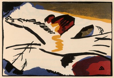 Holzschnitt zu dem Gemälde "Lyrisches" (Blatt 9 aus: "Klänge") da Wassily Kandinsky