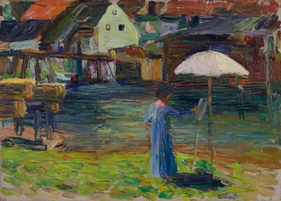 Kallmünz – Gabriele Münter che dipinge I da Wassily Kandinsky