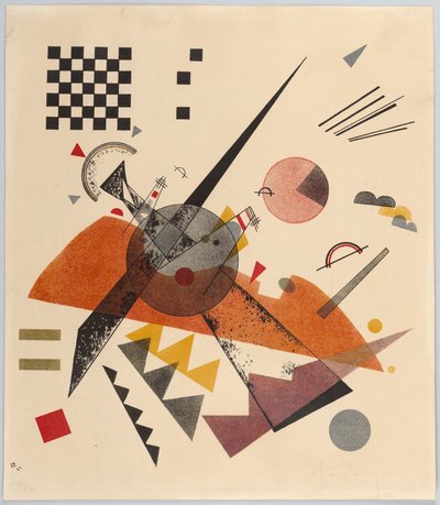 Komposition mit Schachbrett Orange, 1923 da Wassily Kandinsky