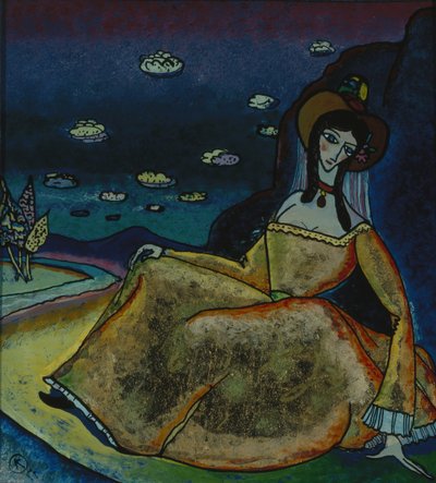 Signora in abito dorato, 1917 da Wassily Kandinsky