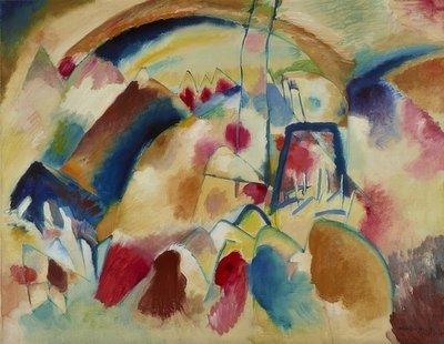 Paesaggio con chiesa (Paesaggio con macchie rosse I). 1913 da Wassily Kandinsky