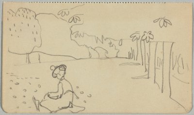 Münter che dipinge a St. Cloud da Wassily Kandinsky