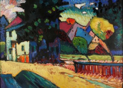 Murnau - Paesaggio con casa verde da Wassily Kandinsky