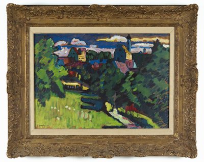 Murnau - vista con castello, chiesa e ferrovia da Wassily Kandinsky