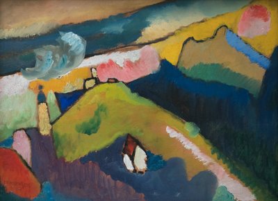 Murnau – Paesaggio montano con chiesa da Wassily Kandinsky