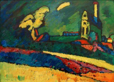 Murnau – Paesaggio con chiesa I da Wassily Kandinsky