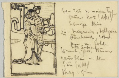 Coppia in costume medievale davanti al castello da Wassily Kandinsky
