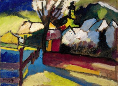 Paesaggio autunnale con albero da Wassily Kandinsky