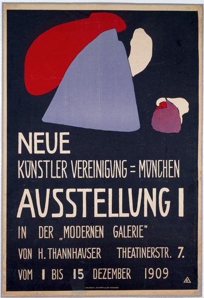 Plakat für die erste Ausstellung der Neuen Künstlervereinigung München da Wassily Kandinsky