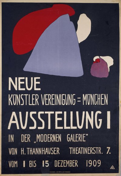 Poster per la 1ª Esposizione della Neue Künstlervereinigung München, 1909 da Wassily Kandinsky