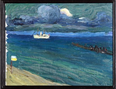 Rapallo (Italia). Paesaggio con un battello a vapore da Wassily Kandinsky