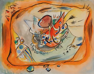 Schizzo per dipinto con bordo arancione da Wassily Kandinsky