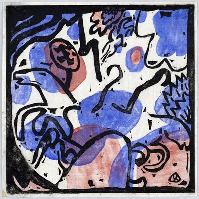 Tre cavalieri in rosso, blu e nero da Wassily Kandinsky