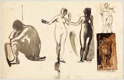 Nudi femminili e San Uberto, verso: Nudi femminili da Wassily Kandinsky