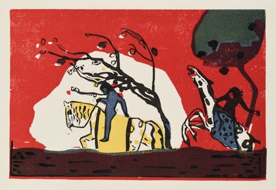 Zwei Reiter vor Rot da Wassily Kandinsky