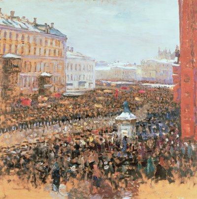 Manifestazione di massa a Mosca nel 1917 da Wassily Meshkov