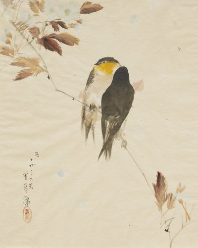 Uccelli su un Ramo da Watanabe Seitei