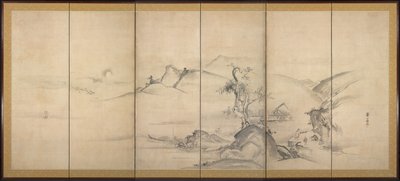 Otto vedute dei fiumi Xiao e Xiang, 1700s da Watanabe Shiko