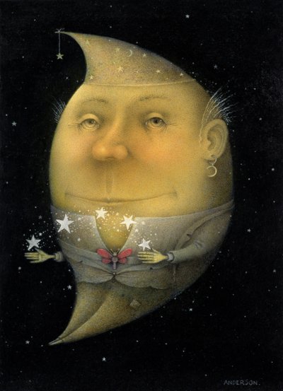 Mezzaluna giocoliera (matita e pastello colorato su carta) (coppia di 150068) da Wayne Anderson