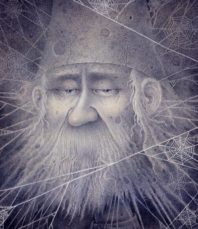 Merlino trasformato in pietra, 2000 (tecnica mista) da Wayne Anderson