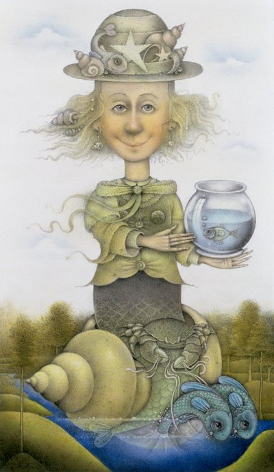 Sirena (matita e pastello colorato su carta) (coppia di 155032) da Wayne Anderson
