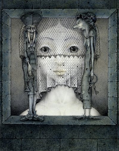 Velo di tristezza (matita e pastello colorato su carta) da Wayne Anderson