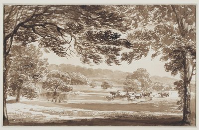 Paesaggio boscoso con mucche in uno stagno da Weissenbruch (workshop of)
