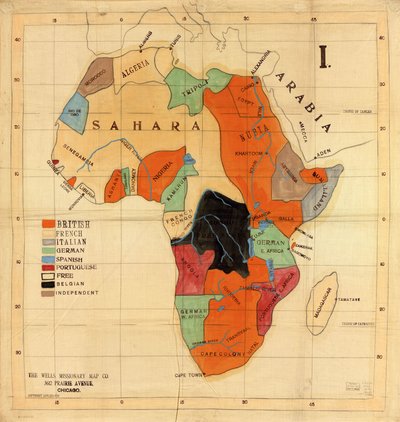 Africa da Wells Missionary Map Co.
