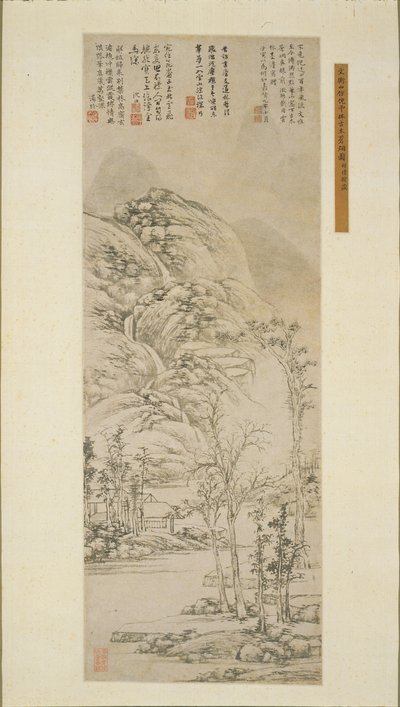 Alberi antichi e nebbie grigie da Wen Zhengming