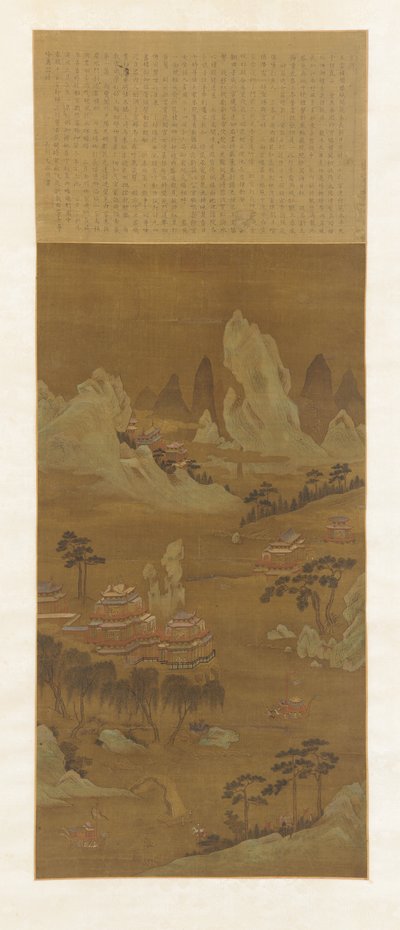 Palazzi sulla Riva di un Lago, dinastia Ming o Qing da Wen Zhengming