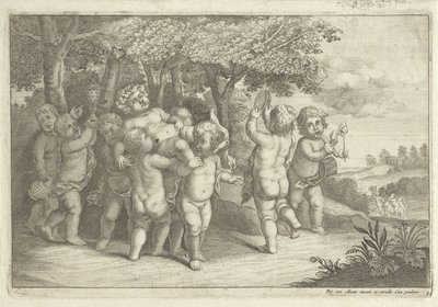 Bambini che suonano e danzano portano un baccante da Wenceslaus Hollar (rejected attribution)