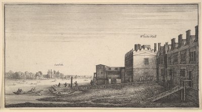 Veduta del Palazzo di Lambeth dal fiume a Whitehall Stairs, 1625-77 da Wenceslaus Hollar