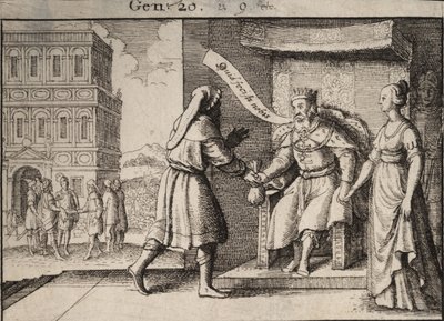 Abimelech rimprovera Abramo. Stato 1 da Wenceslaus Hollar