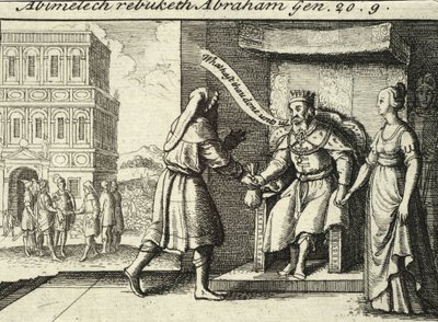 Abimelech rimprovera Abramo. Stato 2 da Wenceslaus Hollar