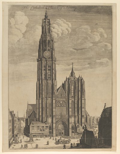 Prospettiva della Cattedrale di Anversa da Wenceslaus Hollar
