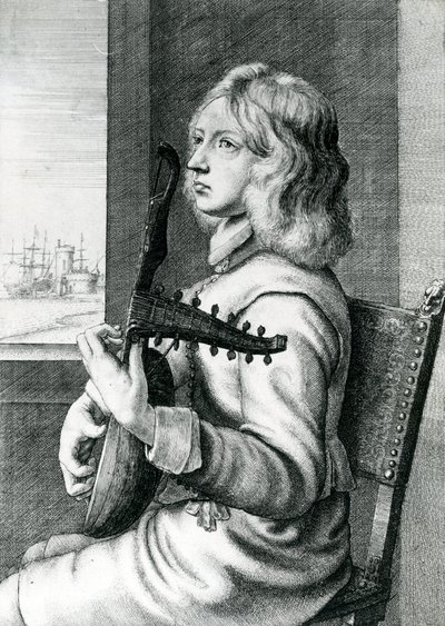 Suonatore di Liuto Barocco da Wenceslaus Hollar
