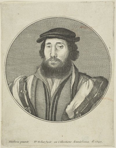 Uomo barbuto da Wenceslaus Hollar