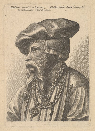Uomo barbuto con collana, 1647 da Wenceslaus Hollar