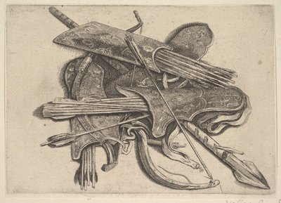 Archi, faretre e una lancia da Wenceslaus Hollar