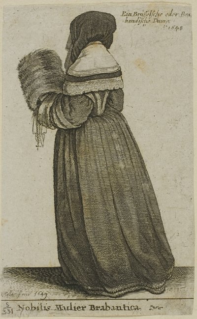 Nobile donna del Brabante da Wenceslaus Hollar