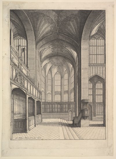 Cappella di Brays nella Cappella di San Giorgio, Windsor, 1663 da Wenceslaus Hollar
