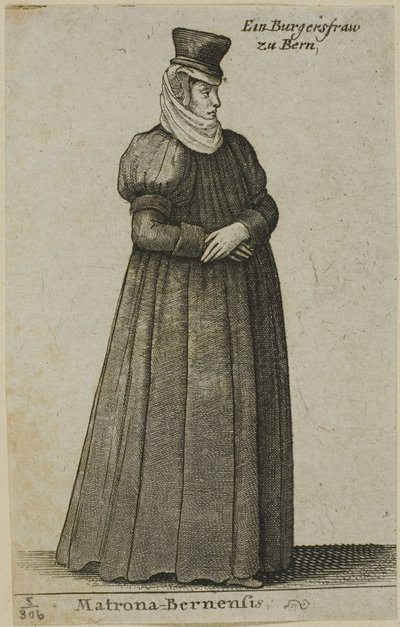 Moglie del borgomastro di Berna da Wenceslaus Hollar